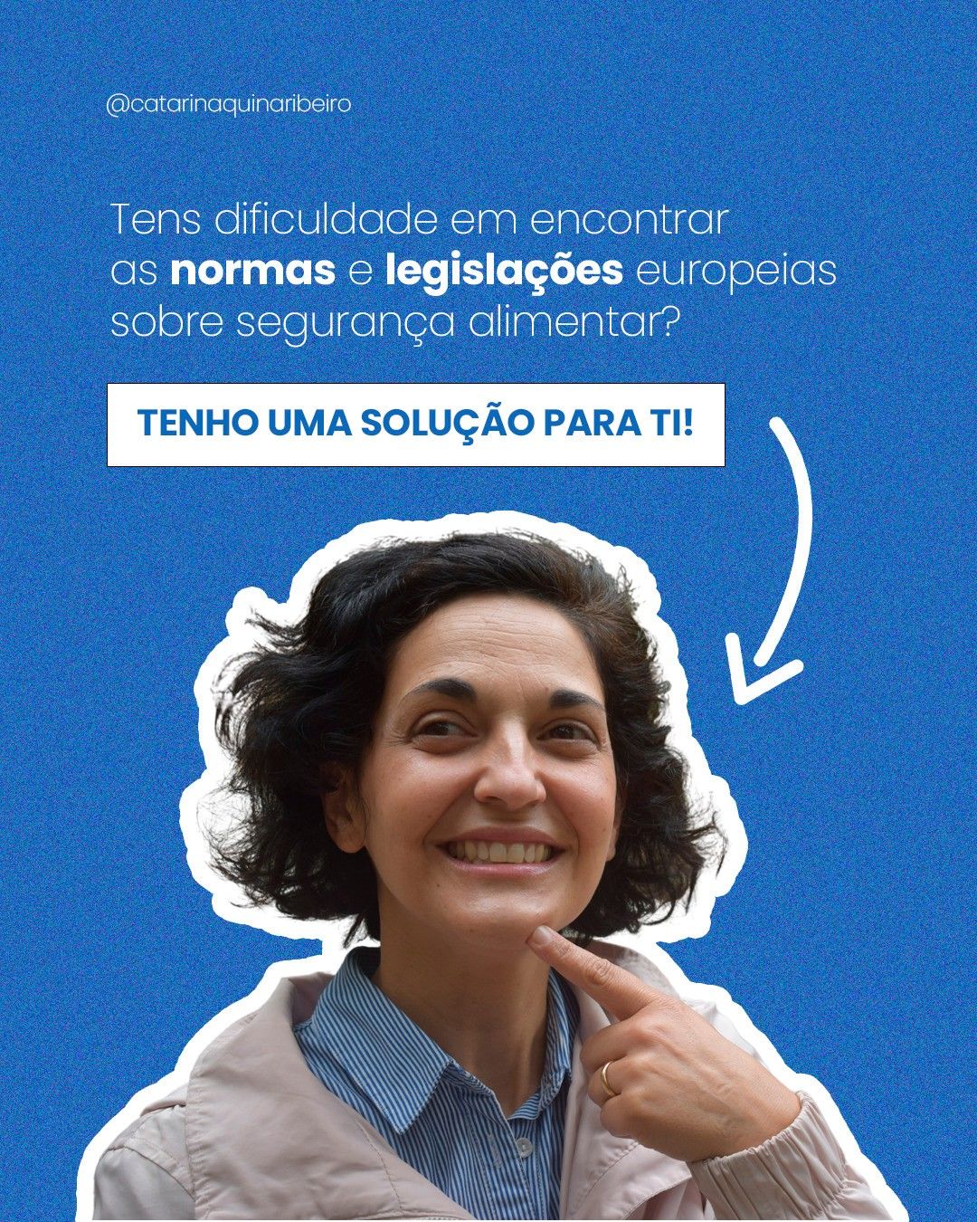 Pessoa sorridente com expressão confiante sobre legislação alimentar
